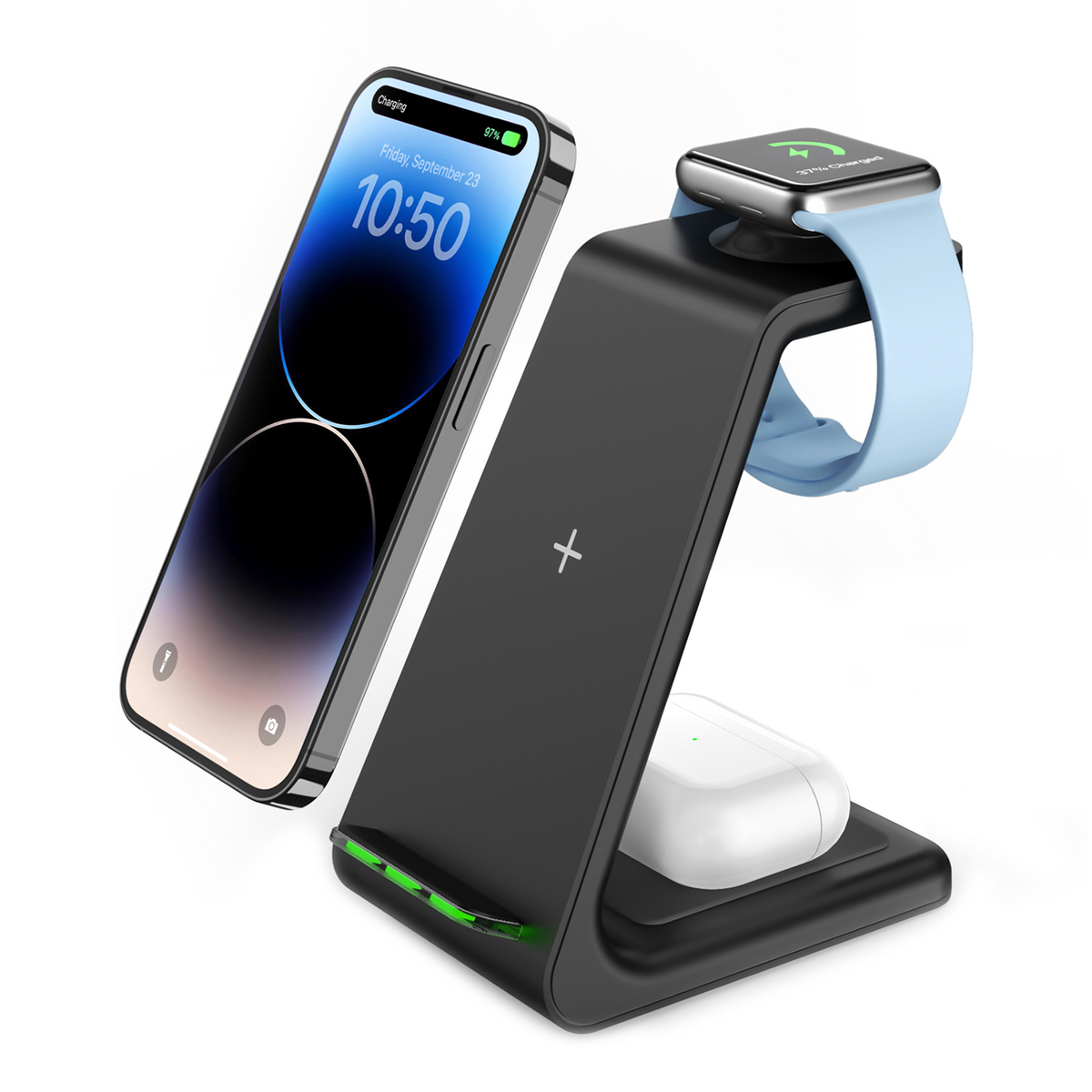 Geekera Wireless Charging Stand 3 In 1 Wireless Charger Dock Station